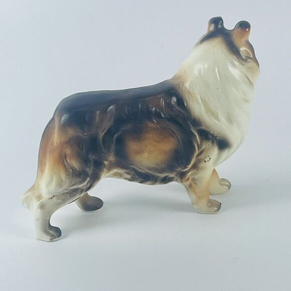 CERAMIC Rough COLLIE BREED Lassie DOG STATUE FIGURINE JAPAN VTG Porcelain 4 inch - Picture 4 of 8